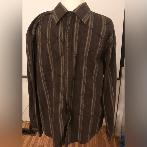 Eighty Eight Platinum Mens Long Sleeve Abstract Casual Dress Shirt Size XL - Picture 1 of 6